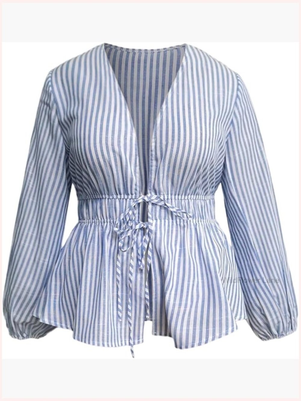 Women's Plus Size Peplum Blouse with Bow Tie Neck